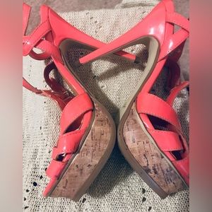 Peachy Rose strappy heels. Gently used